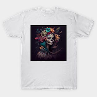 Mexican Catrina in Botanical Bliss T-Shirt